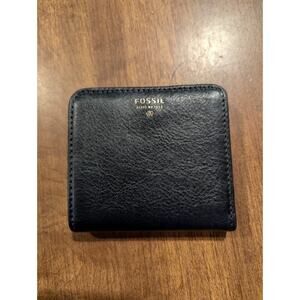 Fossil Wallet Snap Close Zipper Pouch Retro Cute Jean Pocket Size 4x3x1”